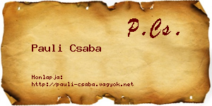 Pauli Csaba névjegykártya