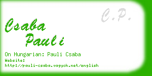 csaba pauli business card